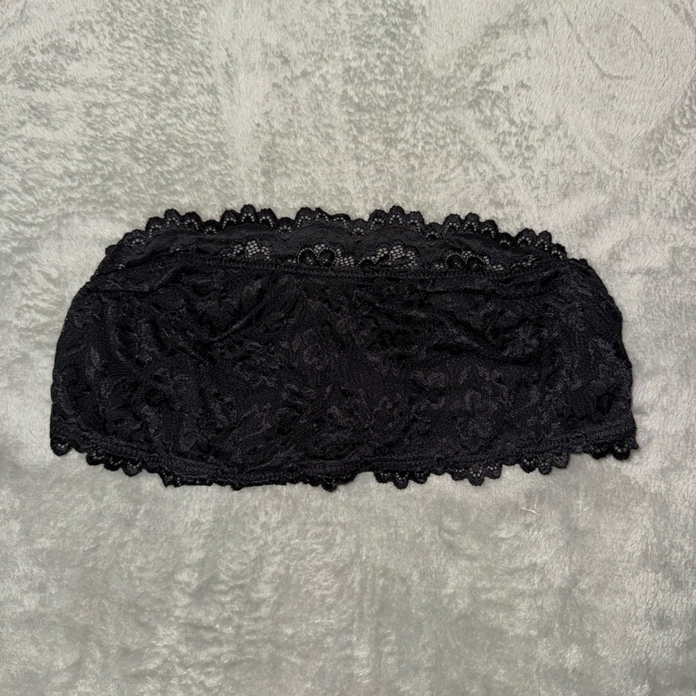 Black Lace Bandeau Top